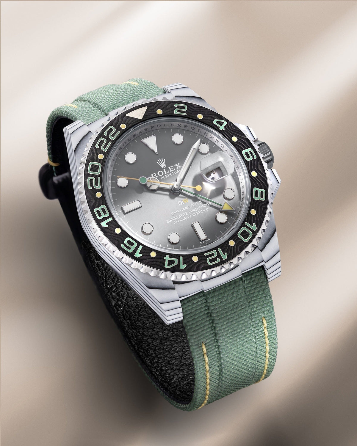 CarboQuartz DiW Rolex GMT Master VERDANT GRAY 劳力士格林尼治 | WORLDTIMER