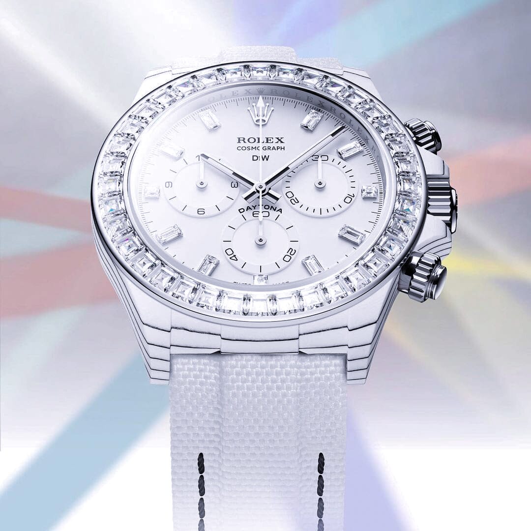White CarboQuartz DiW Rolex Rainbow Daytona DiW劳力士 彩虹迪通拿 RAINBOW CRYSTAL | WORLDTIMER