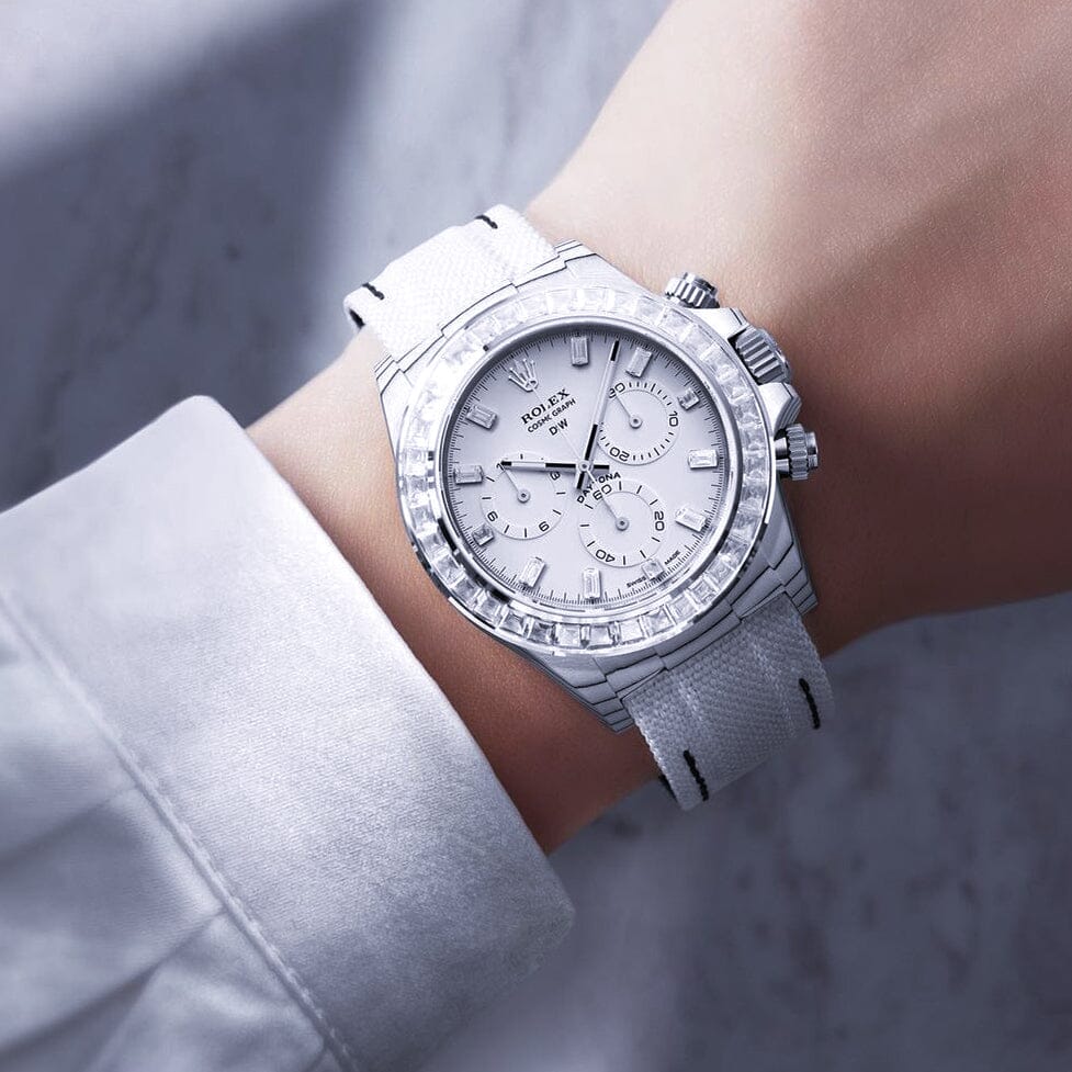 White CarboQuartz DiW Rolex Rainbow Daytona DiW劳力士 彩虹迪通拿 RAINBOW CRYSTAL | WORLDTIMER