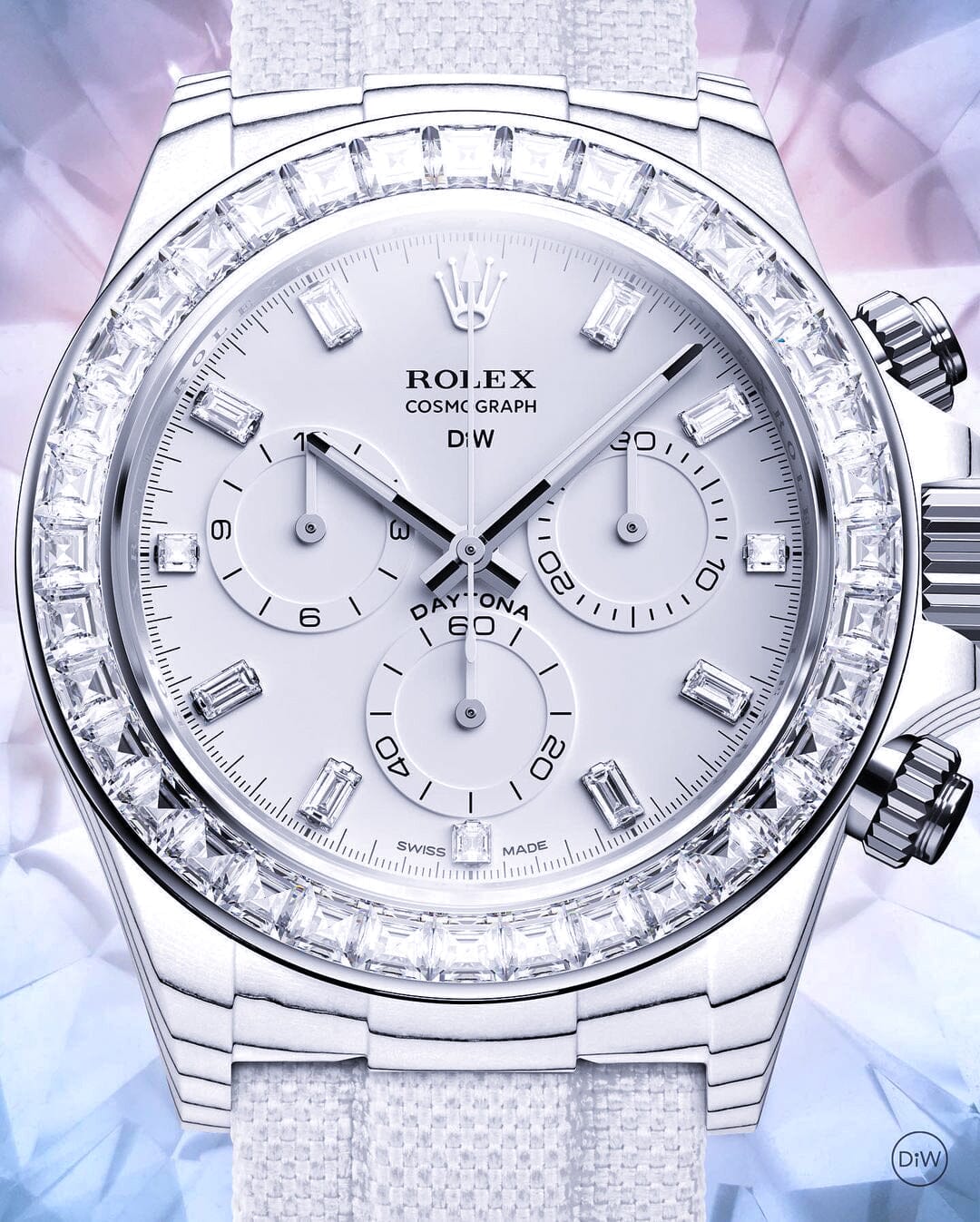 White CarboQuartz DiW Rolex Rainbow Daytona CRYSTAL DiW劳力士 彩虹迪通拿 | WORLDTIMER