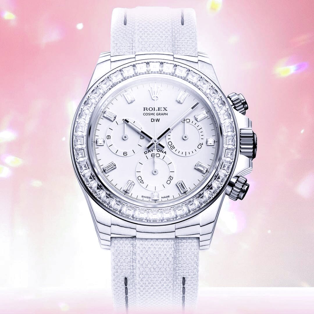 White CarboQuartz DiW Rolex Rainbow Daytona DiW劳力士 彩虹迪通拿 RAINBOW CRYSTAL | WORLDTIMER