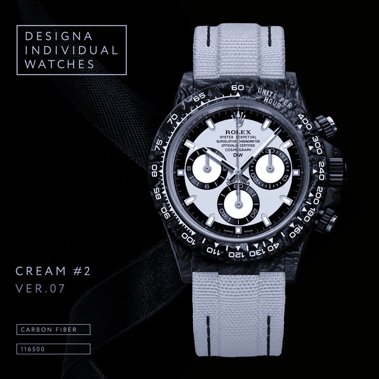 CREAM V2 Rolex DiW Daytona 劳力士DiW 碳纤维迪通拿 | WORLDTIMER