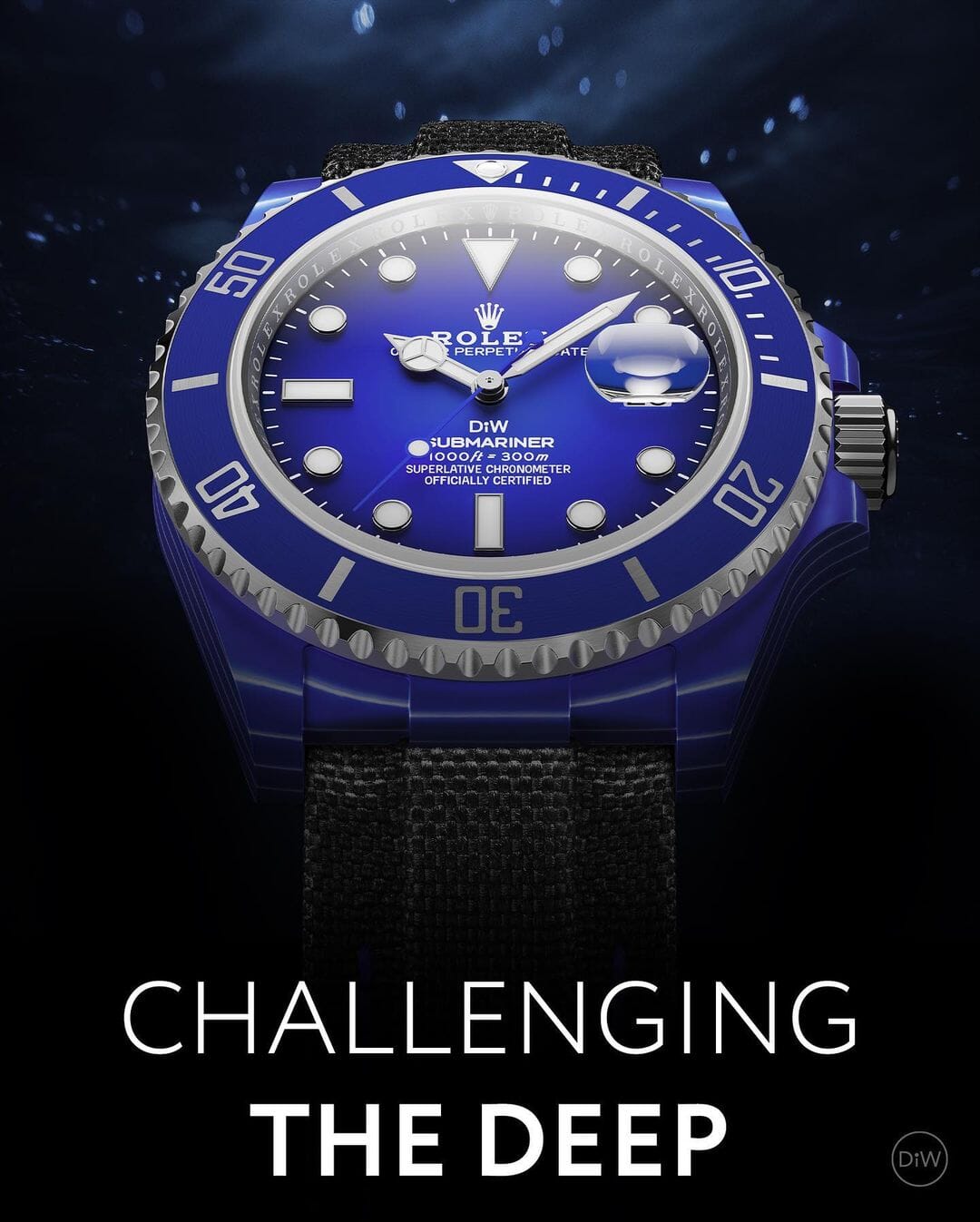 DEEP BLUE Rolex DiW Submariner CarboQuartz 石英纤维 劳力士DiW 蓝水鬼 | WORLDTIMER