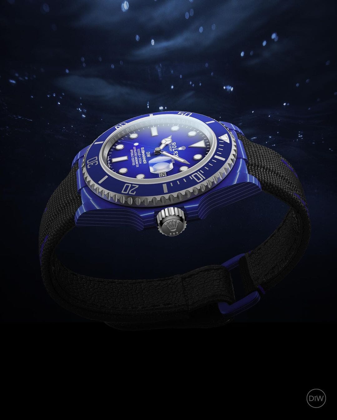 DEEP BLUE Rolex DiW Submariner CarboQuartz 石英纤维 劳力士DiW 蓝水鬼 | WORLDTIMER