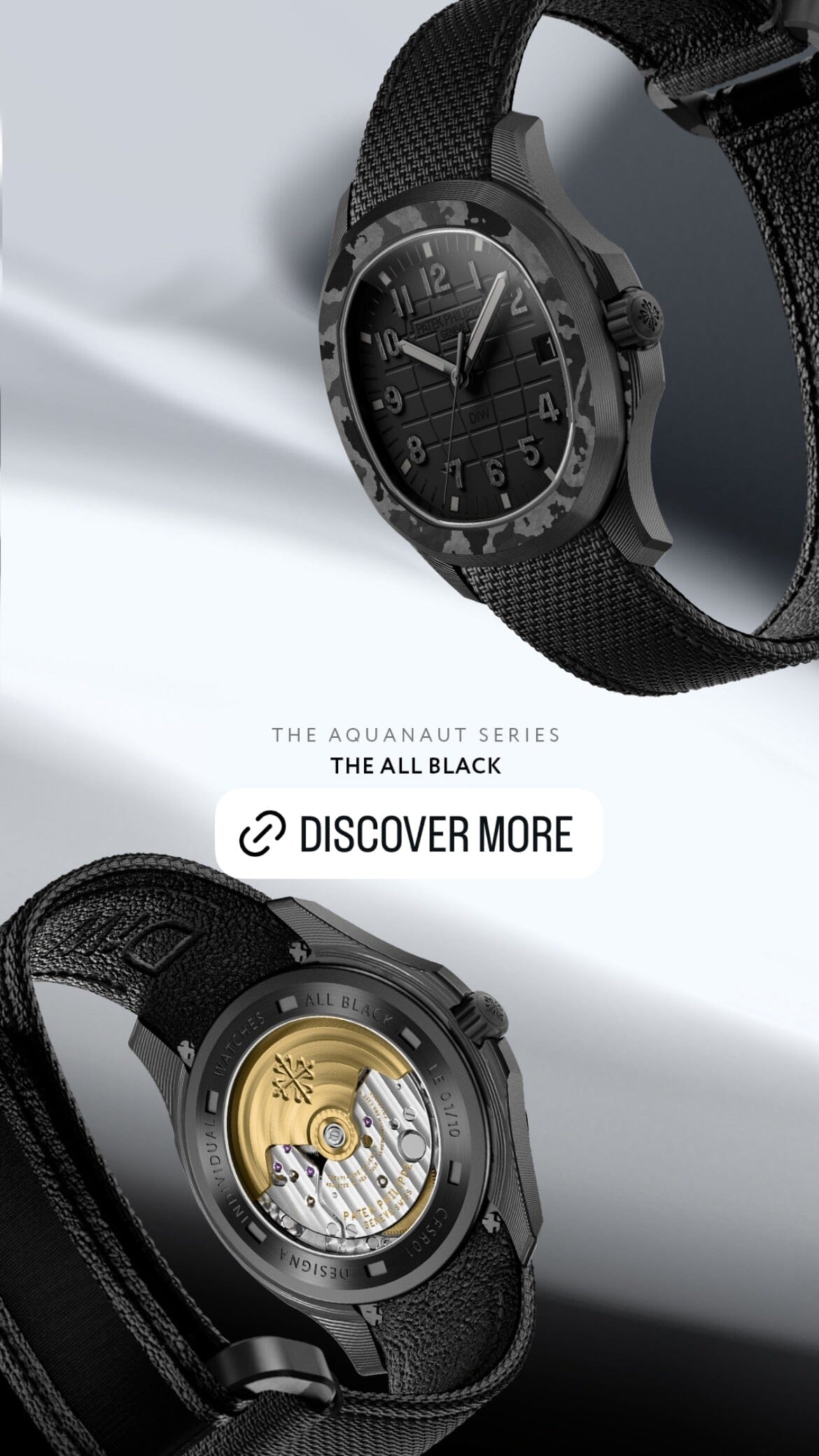 DiW Patek Philippe Aquanaut 5167【ALL BLACK】全球最轻百达翡丽5167 碳纤维手雷 DiW ALL BLACK | WORLDTIMER