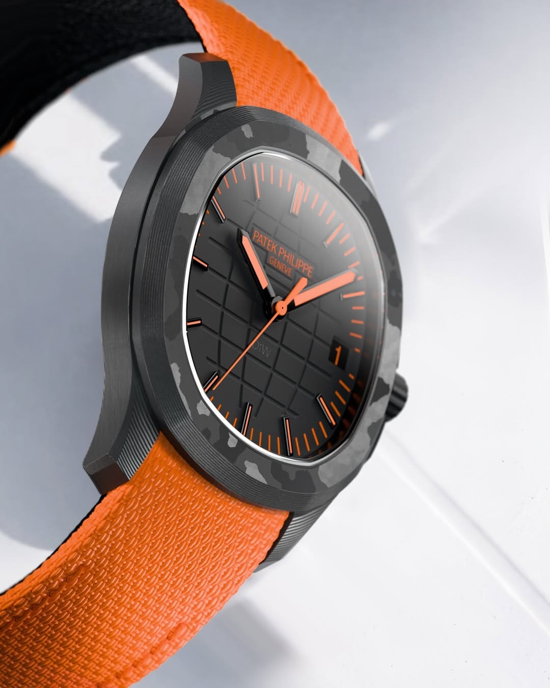 NTPT Carbon DiW Patek Philippe Aquanaut 5167【ORANGE】全球最轻百达翡丽5167 碳纤维手雷 DiW ORANGE | WORLDTIMER