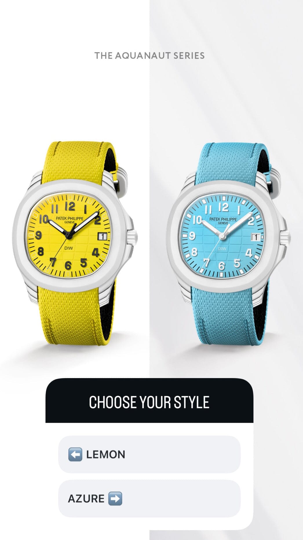 DiW Patek Philippe Aquanaut CarboQuartz【AZURE】全球最轻百达翡丽 石英纤维手雷 DiW AZURE | WORLDTIMER