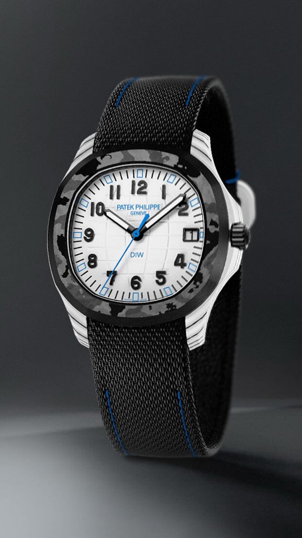 DiW Patek Aquanaut CarboQuartz【POLAR BLUE】DiW 石英纤维 百达翡丽5167 | WORLDTIMER