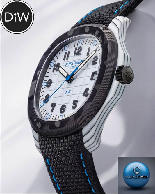 DiW Patek Philippe Aquanaut CarboQuartz【POLAR BLUE】百达翡丽5167 DiW 石英纤维手雷 | WORLDTIMER