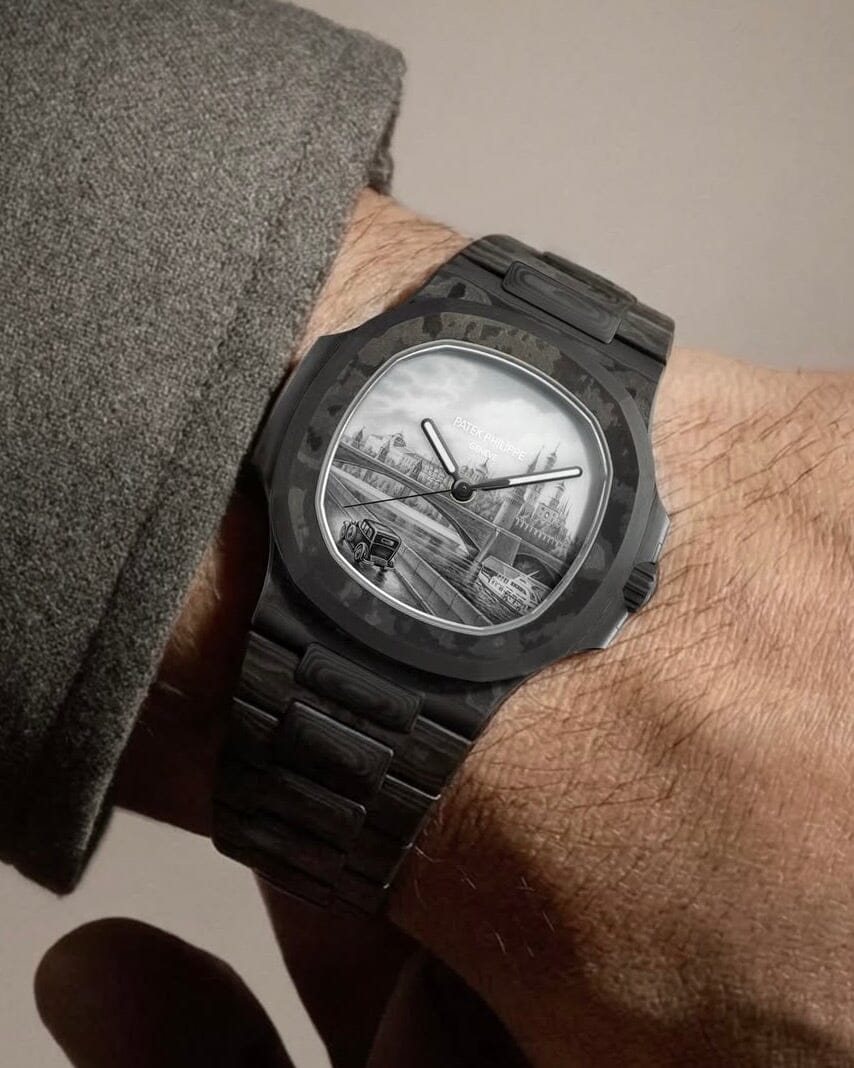 DiW Patek Philippe Enamel Dial Nautilus DiW 珐琅表盘百达翡丽鹦鹉螺 独一无二腕表 | WORLDTIMER