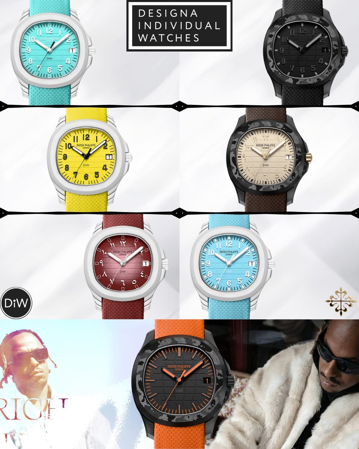 DiW Tiffany Blue Patek Aquanaut CarboQuartz【CELESTE】全球最轻 百达翡丽5167 蒂芙尼蓝手雷 DiW CELESTE | WORLDTIMER