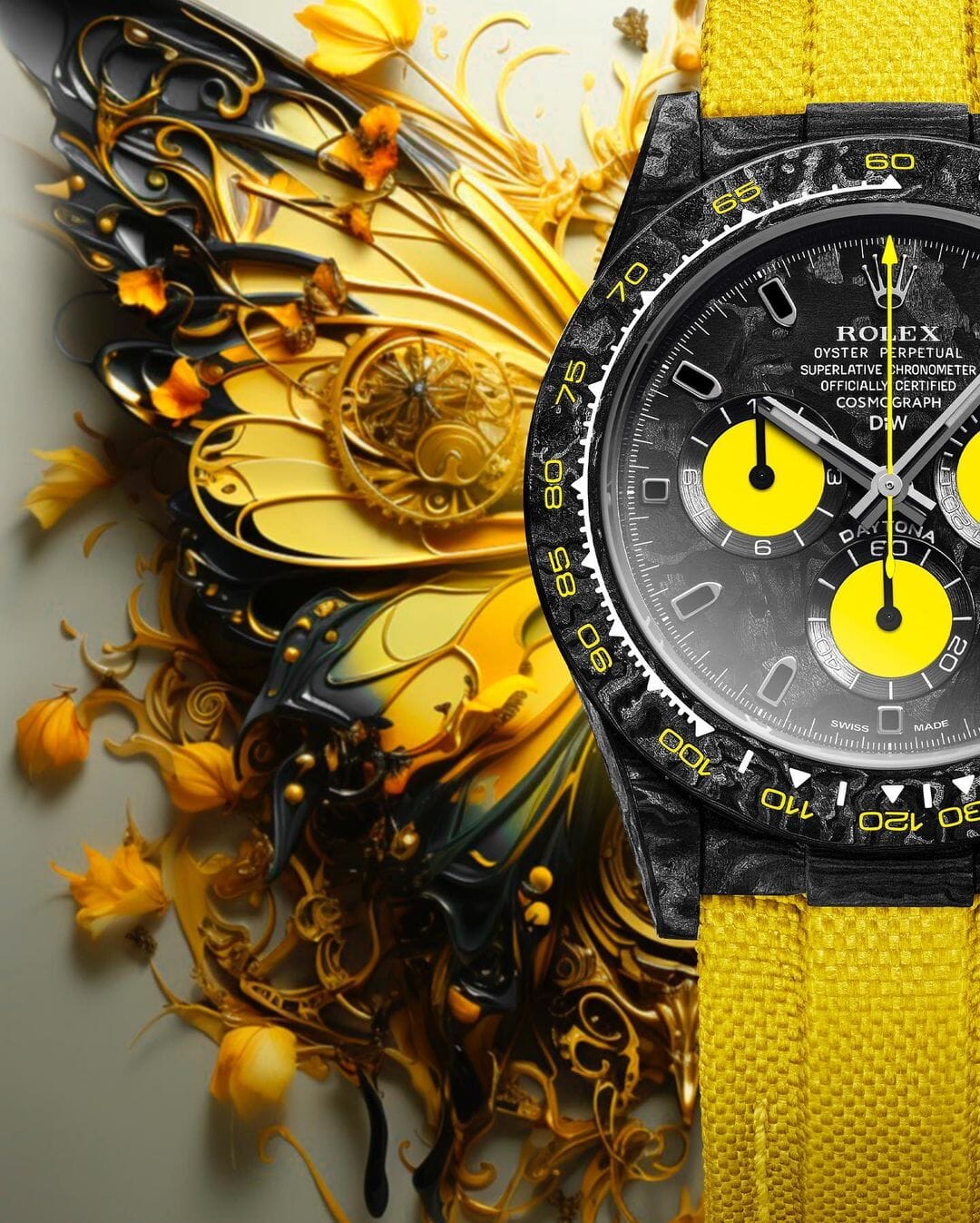 DiW Rolex Carbon Daytona LEMON EDITION 劳力士DiW 碳纤维迪通拿 | WORLDTIMER