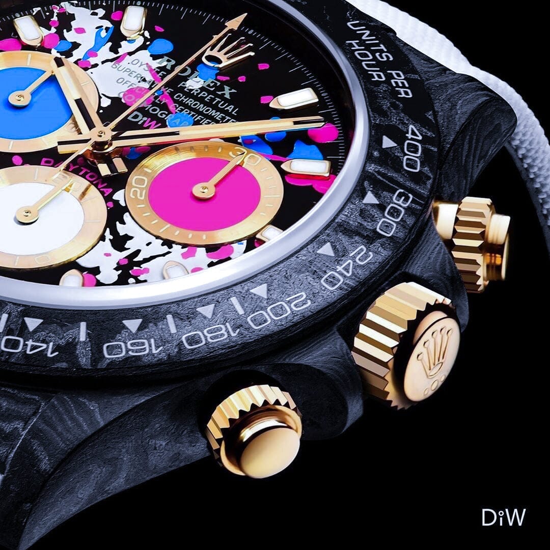 DiW Rolex Carbon Daytona MOTLEY LADY UNIQUE 劳力士DiW 碳纤维迪通拿 时尚女表 | WORLDTIMER