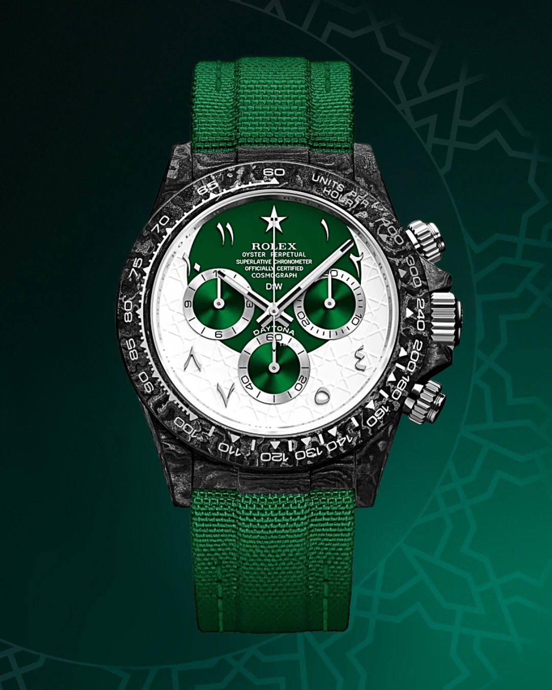 DiW Rolex Graphite Daytona RAMADAN 40mm Watch 劳力士DiW 碳纤维地通拿 | WORLDTIMER