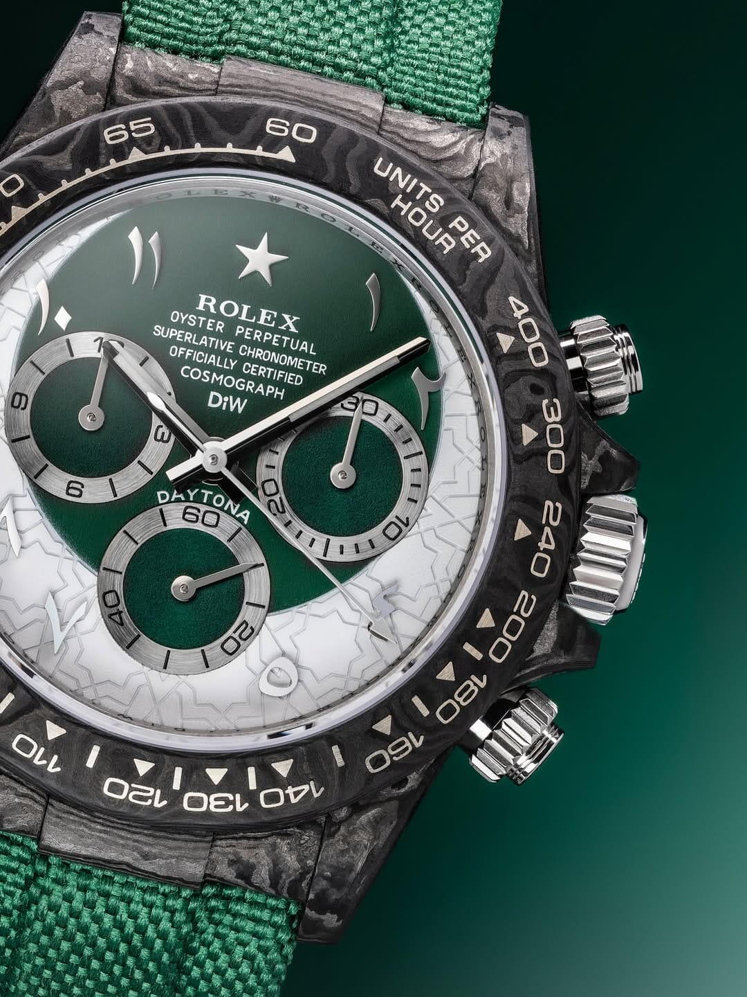 DiW Rolex Graphite Daytona RAMADAN 40mm Watch 劳力士DiW 碳纤维地通拿 | WORLDTIMER