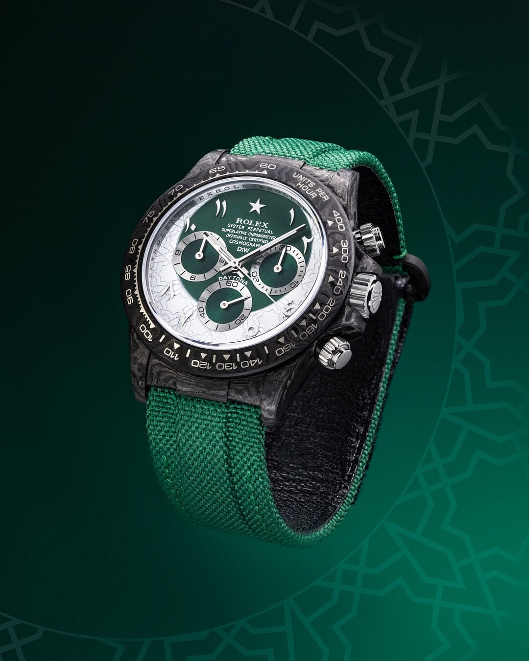 DiW Rolex Graphite Daytona RAMADAN 40mm Watch 劳力士DiW 碳纤维地通拿 | WORLDTIMER