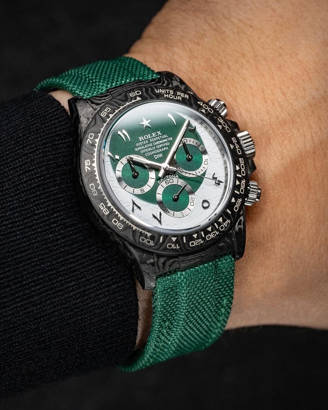 DiW Rolex Carbon Daytona RAMADAN 40mm Watch 劳力士DiW 碳纤维地通拿 | WORLDTIMER