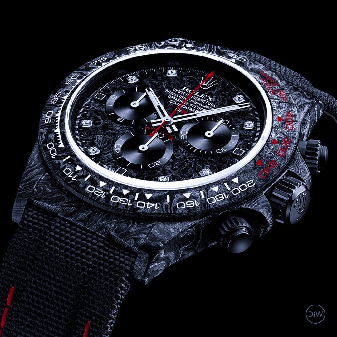 DiW Rolex Carbon Daytona "SPEEDSTER DIAMOND INDEX" 劳力士DiW 碳纤维迪通拿 | WORLDTIMER