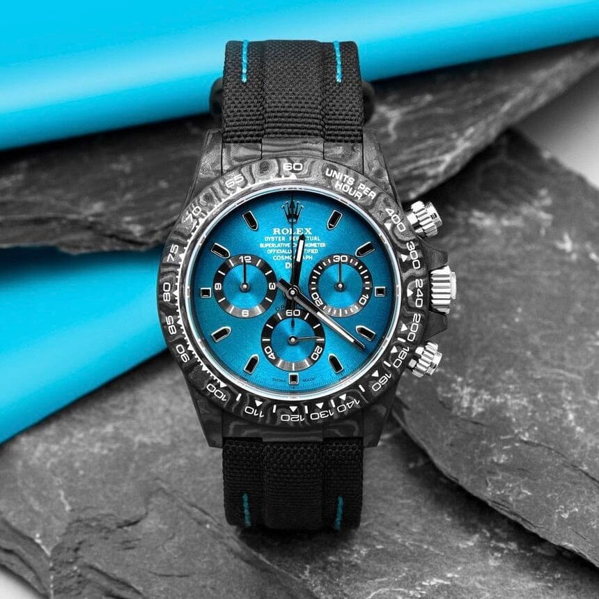 DiW Rolex Daytona Gradient Dial "AZURE UP PROJECT" 劳力士DiW 碳纤维迪通拿 渐变色表盘系列 | WORLDTIMER