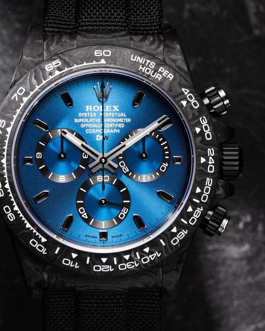 DiW Rolex Daytona Gradient Dial "AZURE UP PROJECT" 劳力士DiW 碳纤维迪通拿 渐变色表盘系列 | WORLDTIMER
