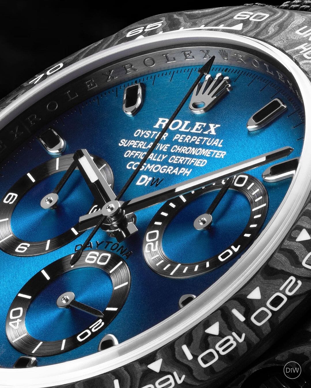 DiW Rolex Daytona Gradient Dial "AZURE UP PROJECT" 劳力士DiW 碳纤维迪通拿 渐变色表盘系列 | WORLDTIMER