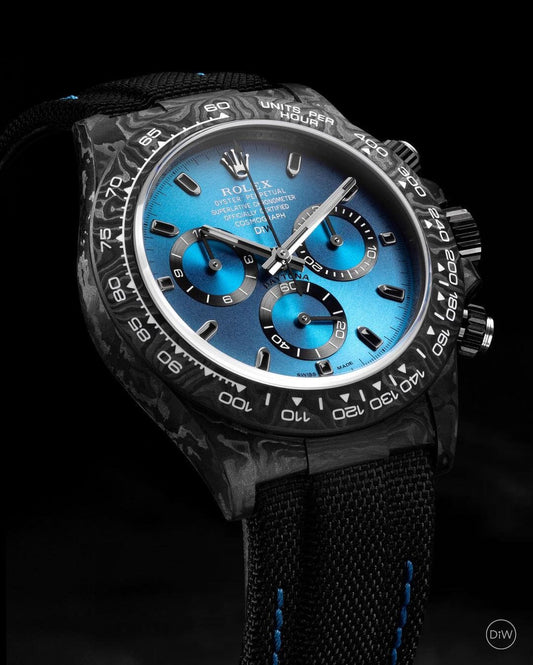 DiW Rolex Daytona Gradient Dial "AZURE UP PROJECT" 劳力士DiW 碳纤维迪通拿 渐变色表盘系列 | WORLDTIMER