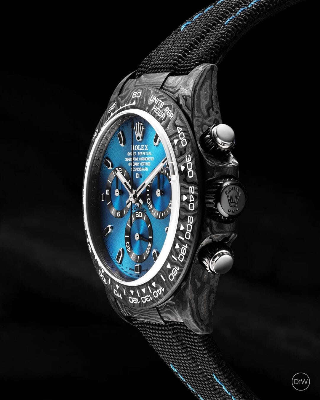 DiW Rolex Daytona Gradient Dial "AZURE UP PROJECT" 劳力士DiW 碳纤维迪通拿 渐变色表盘系列 | WORLDTIMER