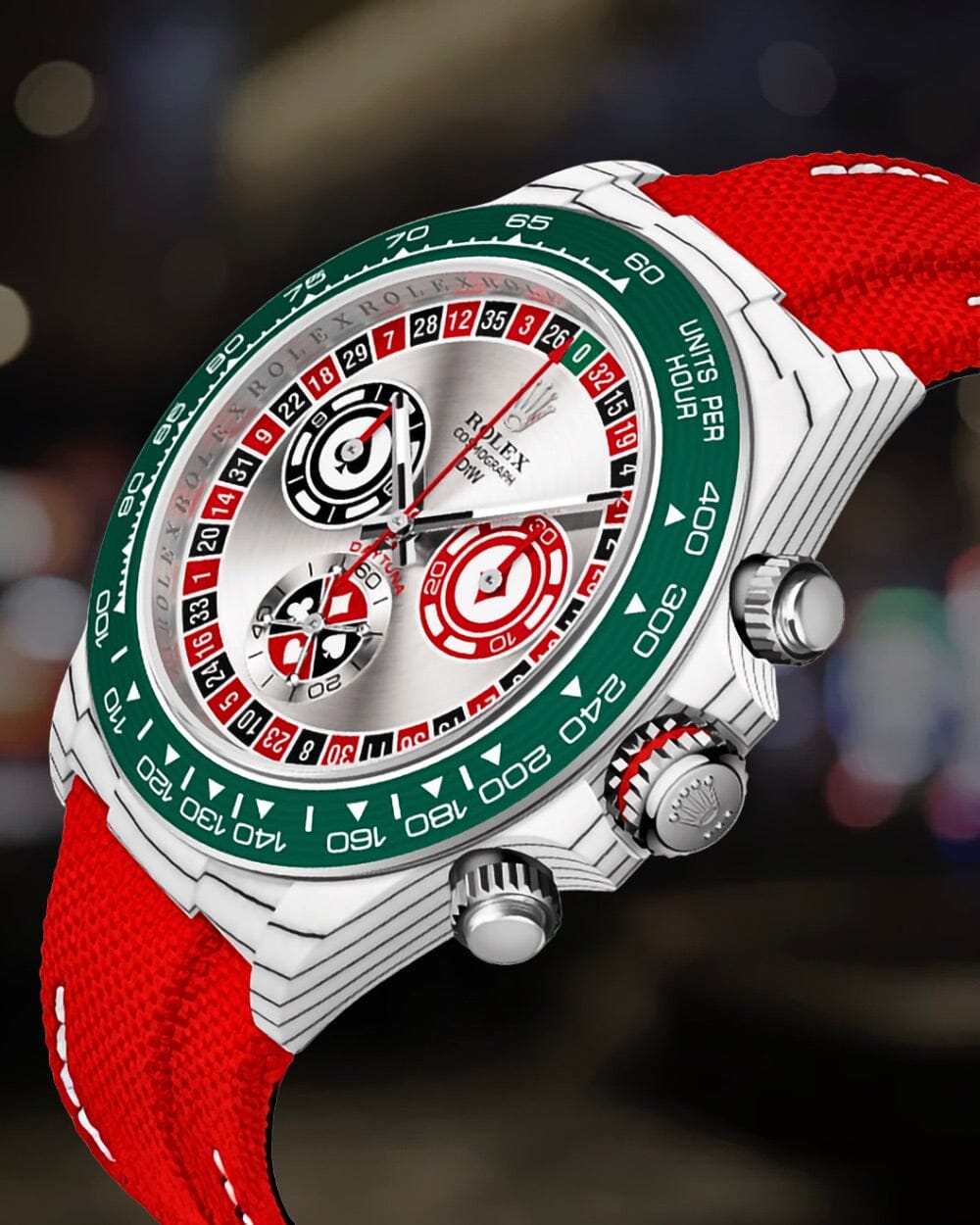 CarboQuartz Rolex DiW Daytona LUCKY PLAYER QF 劳力士DiW 石英纤维迪通拿 | WORLDTIMER