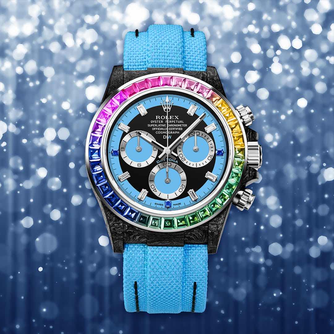 Rolex DiW Daytona RAINBOW BLUE 劳力士彩虹圈 DiW 碳纤维迪通拿 | WORLDTIMER