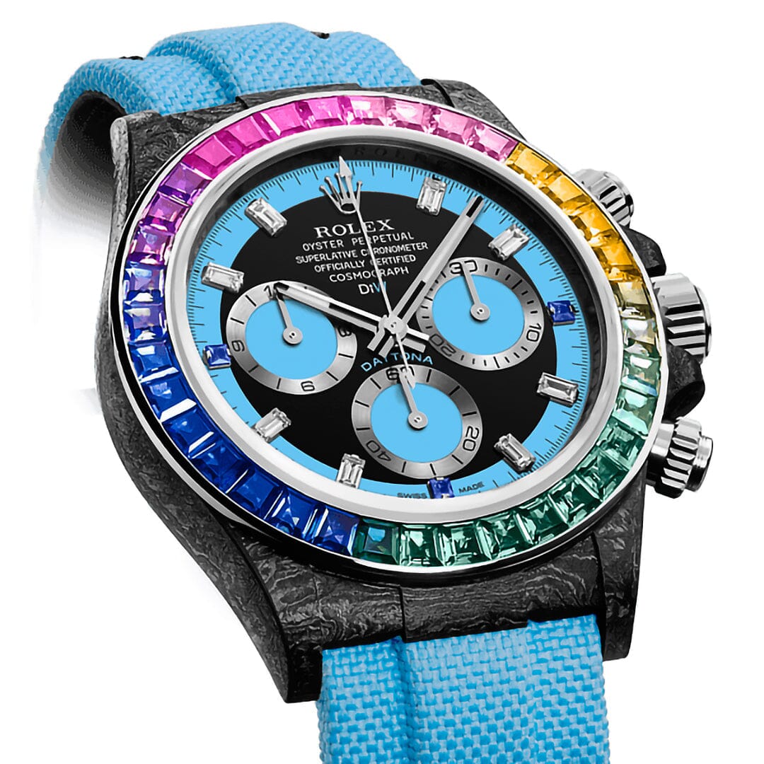 DiW Rolex Daytona RAINBOW BLUE 劳力士DiW 彩虹圈迪通拿 | WORLDTIMER