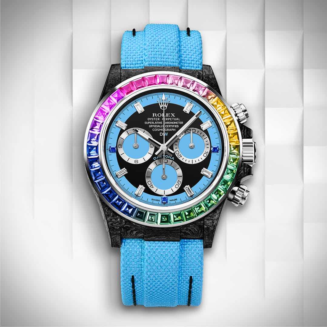 DiW Rolex Daytona RAINBOW BLUE 劳力士DiW 彩虹圈迪通拿 | WORLDTIMER