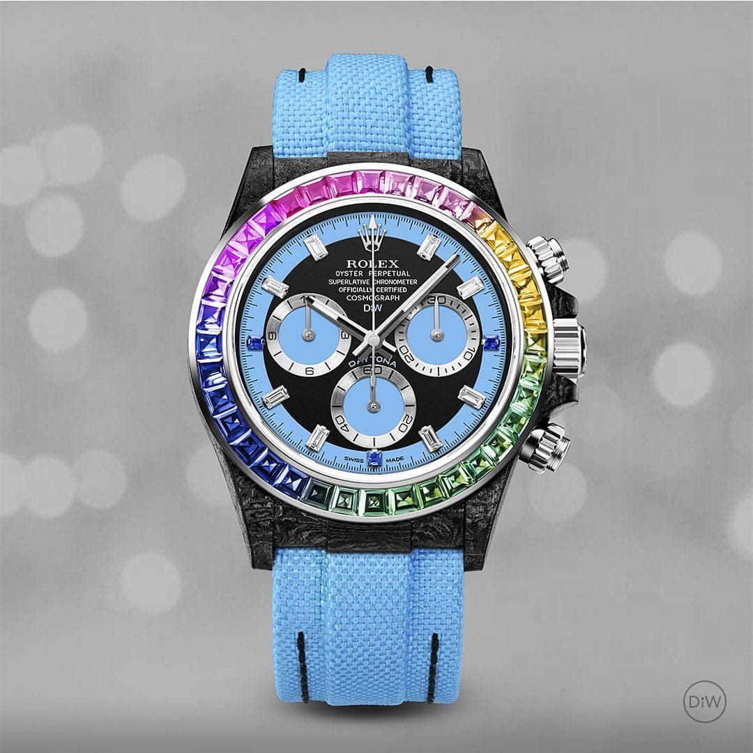 DiW Rolex Daytona RAINBOW BLUE 劳力士DiW 彩虹圈迪通拿 | WORLDTIMER