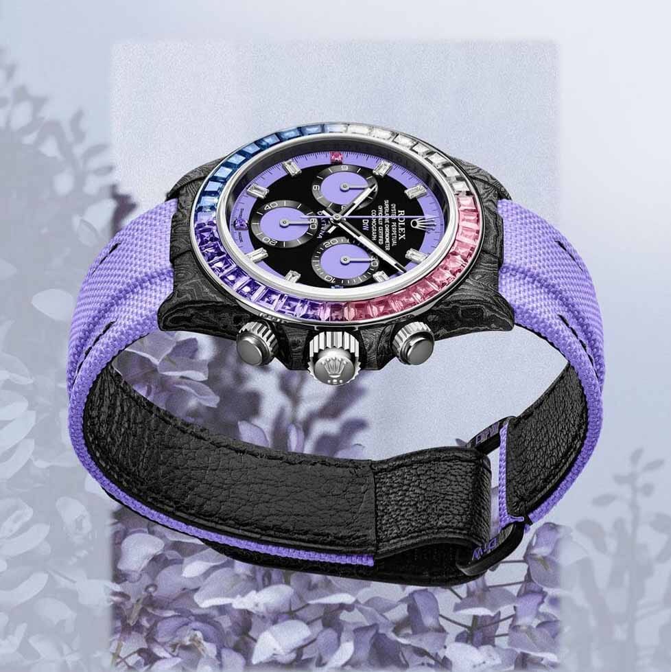 DiW Rolex Daytona RAINBOW VIOLET DiW 碳纤维劳力士 迪通拿彩虹迪 | WORLDTIMER