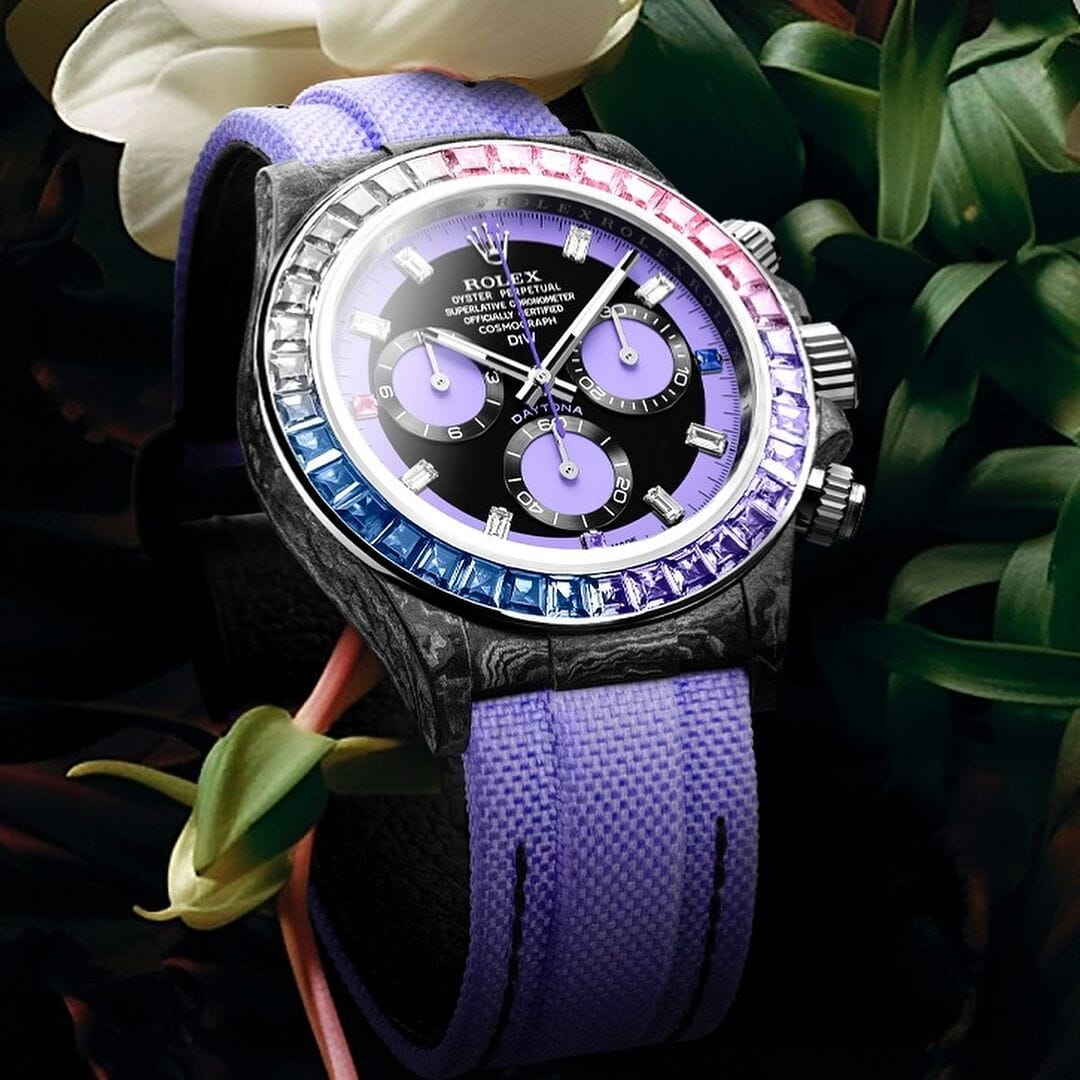 DiW Rolex Daytona RAINBOW VIOLET 劳力士DiW 碳纤维迪通拿彩虹迪 | WORLDTIMER