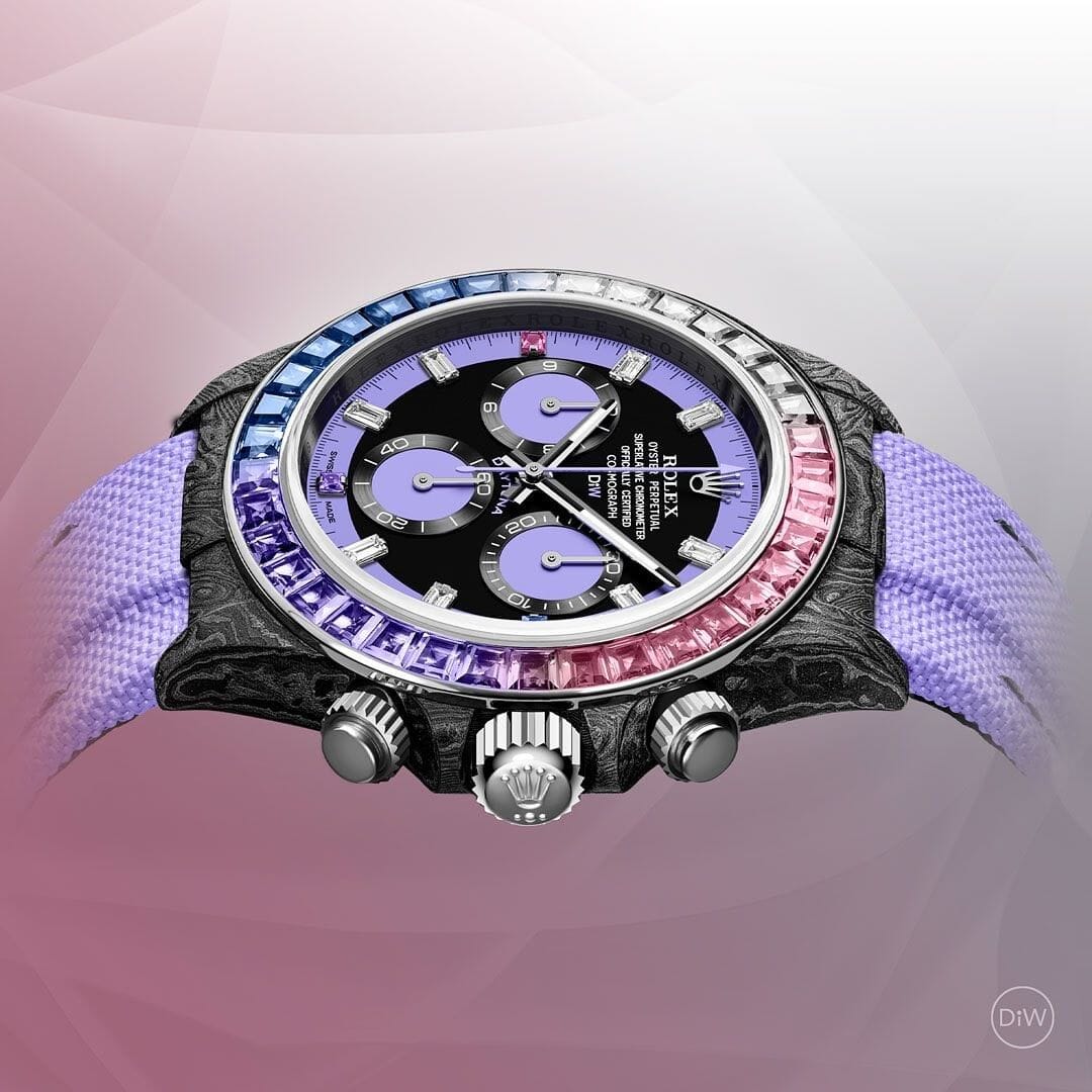 DiW Rolex Daytona RAINBOW VIOLET 劳力士DiW 碳纤维迪通拿彩虹迪 | WORLDTIMER