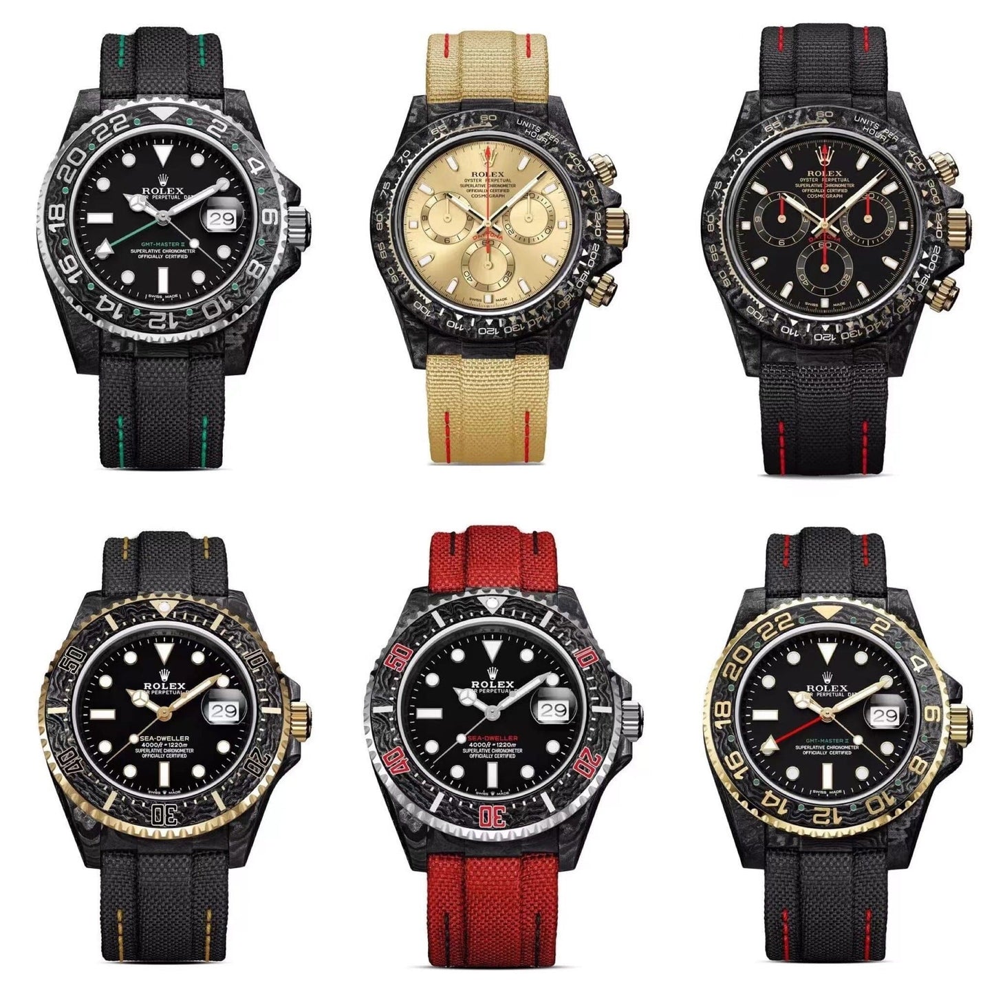 DiW Rolex GMT MASTER GOLDEN SPEEDSTER GREEN HAND 劳力士DiW 碳纤维格林尼治型 | WORLDTIMER
