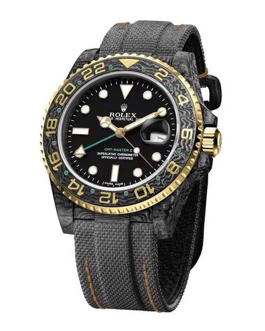 DiW Rolex GMT MASTER GOLDEN SPEEDSTER GREEN HAND 劳力士DiW 碳纤维格林尼治型 | WORLDTIMER