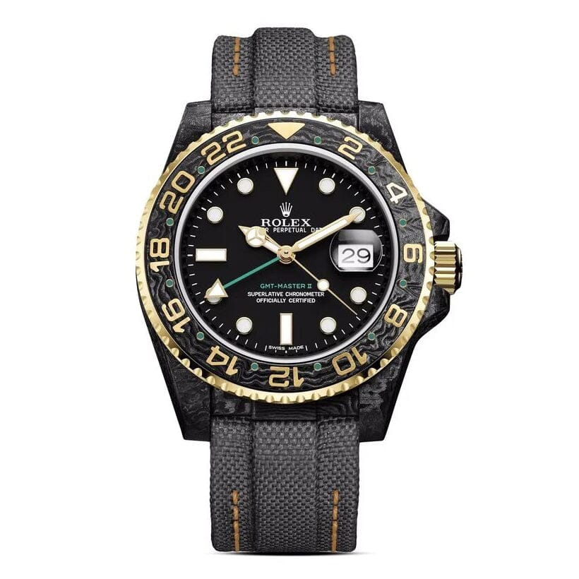 DiW Rolex GMT MASTER GOLDEN SPEEDSTER GREEN HAND 劳力士DiW 碳纤维格林尼治型 | WORLDTIMER