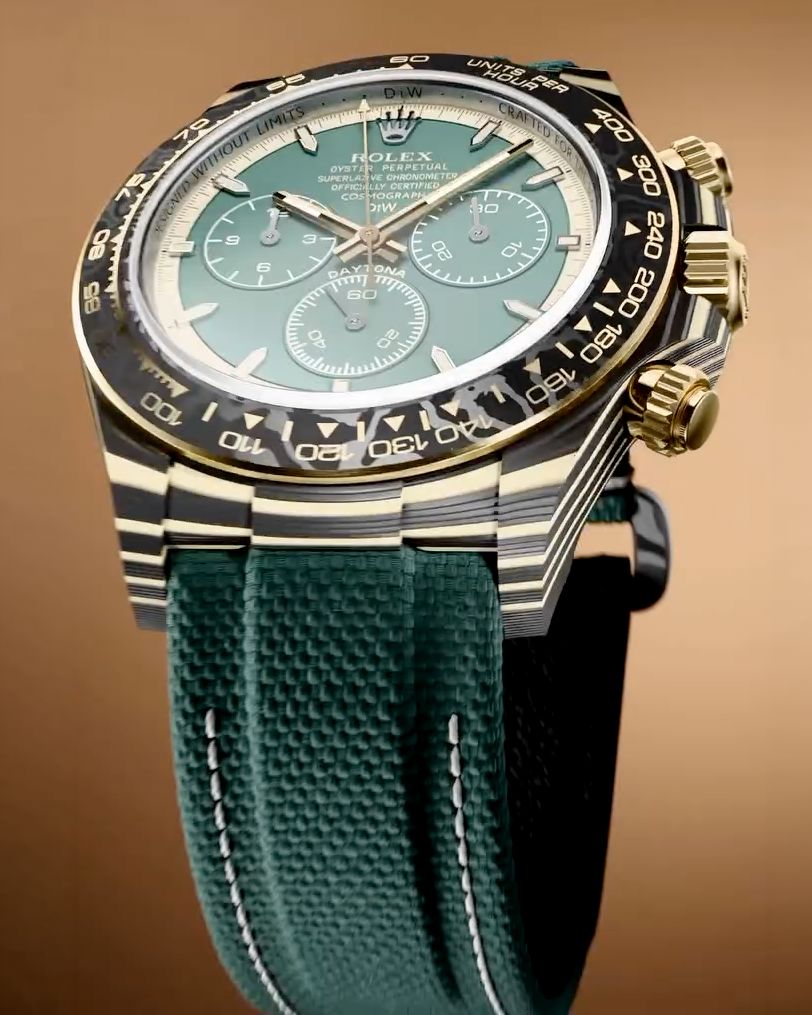 DiW Rolex Gold Daytona HERITAGE — Crafted in NTPT Carbon & CarboQuartz 劳力士DiW 金迪通拿 HERITAGE (4131 机芯｜126503) | WORLDTIMER
