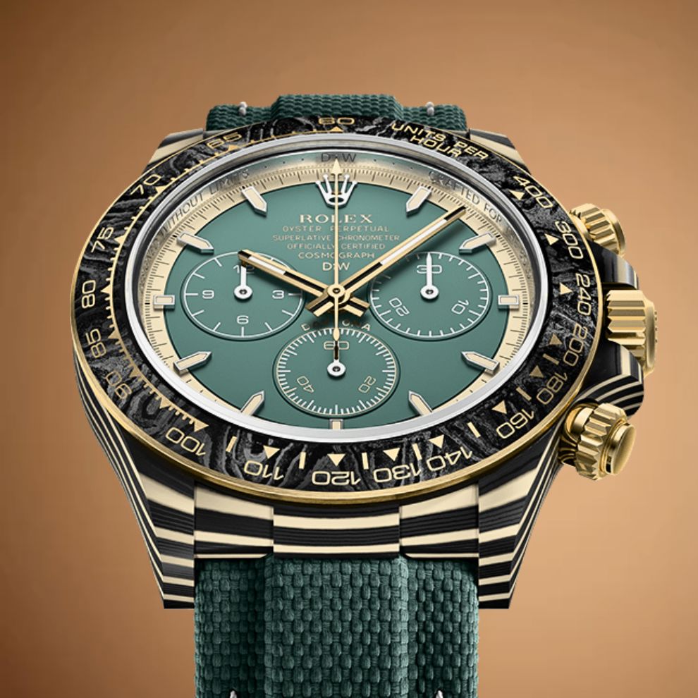 DiW Rolex Gold Daytona HERITAGE — Crafted in NTPT Carbon & CarboQuartz 劳力士DiW 金迪通拿 HERITAGE (4131 机芯｜126503) | WORLDTIMER