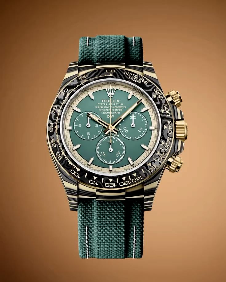 DiW Rolex Gold Daytona HERITAGE — Crafted in NTPT Carbon & CarboQuartz 劳力士DiW 金迪通拿 HERITAGE (4131 机芯｜126503) | WORLDTIMER