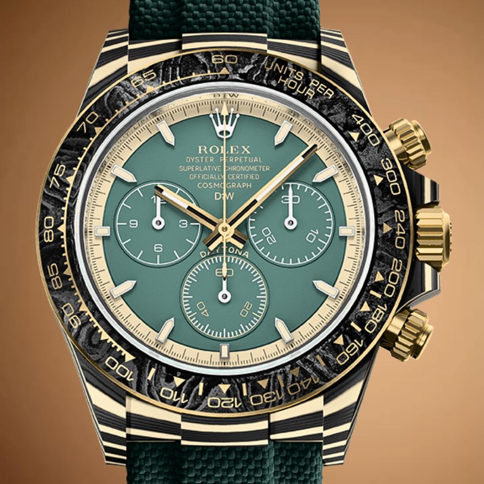 DiW Rolex Gold Daytona HERITAGE — Crafted in NTPT Carbon & CarboQuartz 劳力士DiW 金迪通拿 HERITAGE (4131 机芯｜126503) | WORLDTIMER