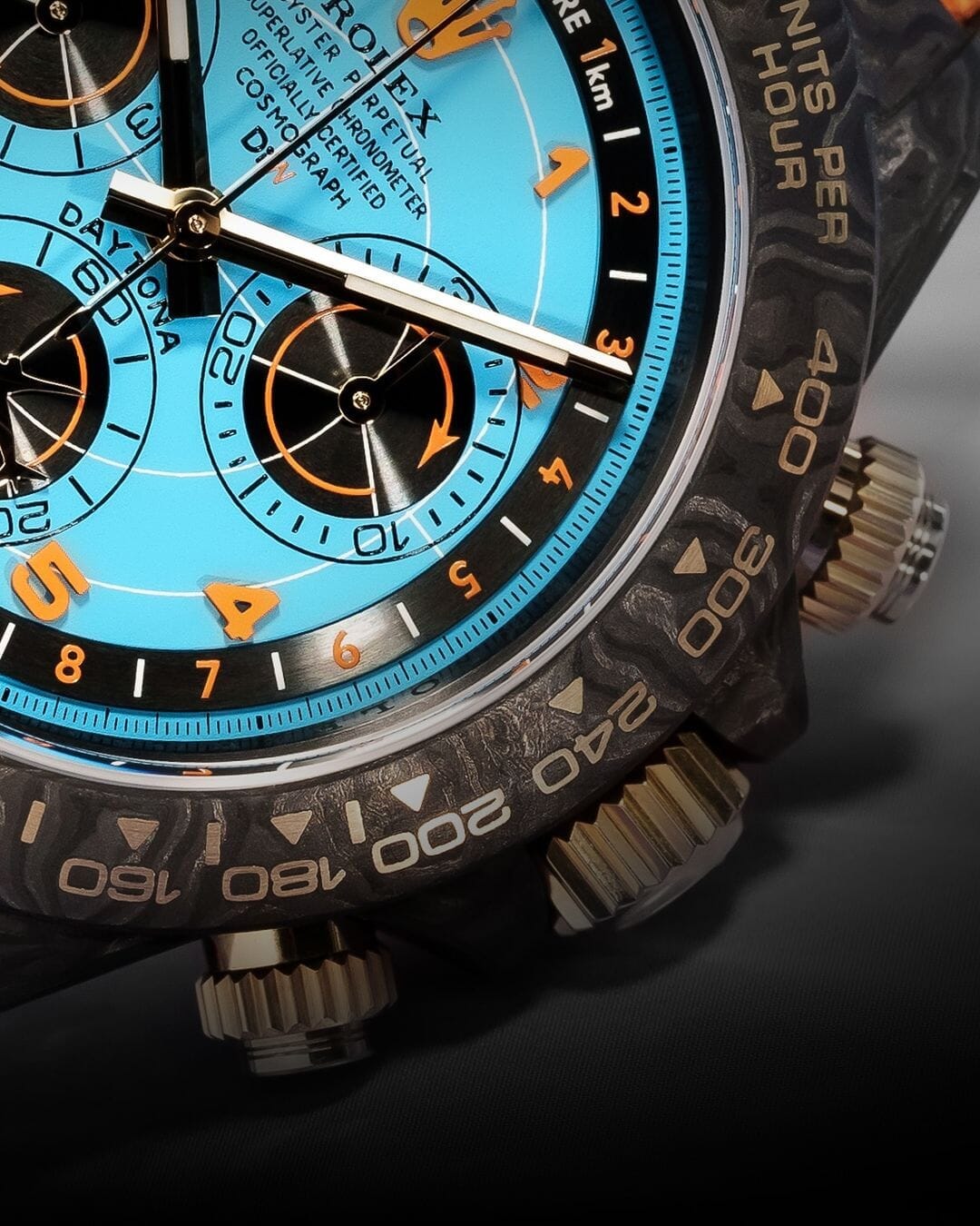 DiW Rolex Carbon Daytona AVIA AZURE BLUE 劳力士DiW 碳纤维迪通拿 | WORLDTIMER