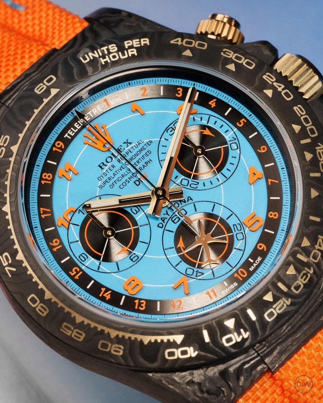 DiW Rolex Carbon Daytona AVIA AZURE BLUE 勞力士DiW 碳纖地通拿 | WORLDTIMER