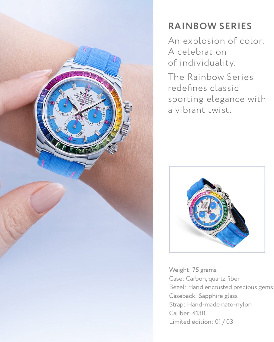 DiW Rolex Rainbow Daytona CarboQuartz 劳力士DiW 彩虹迪 RAINBOW S | WORLDTIMER