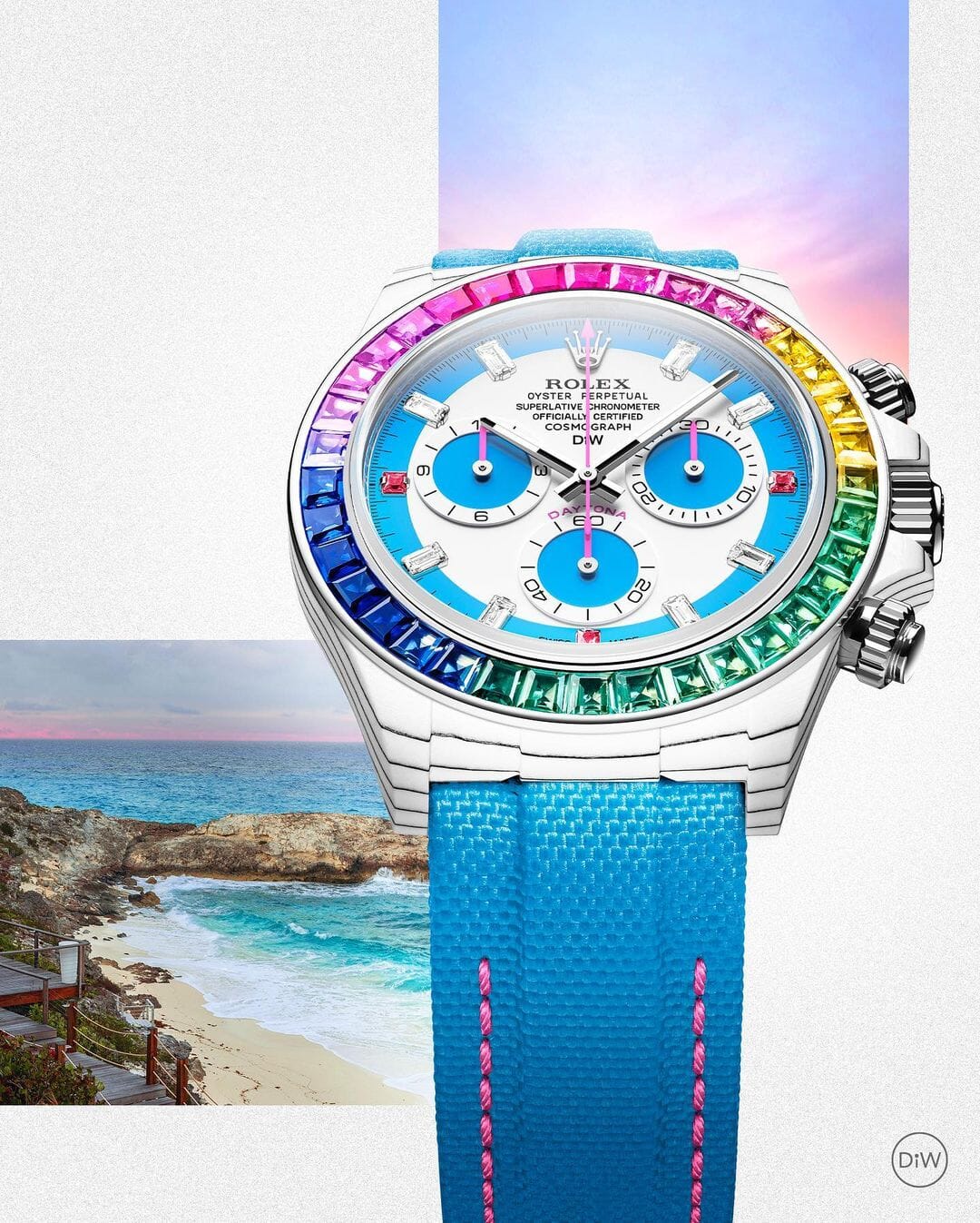 Rolex DiW Daytona RAINBOW S CarboQuartz 劳力士DiW 彩虹迪通拿 | WORLDTIMER