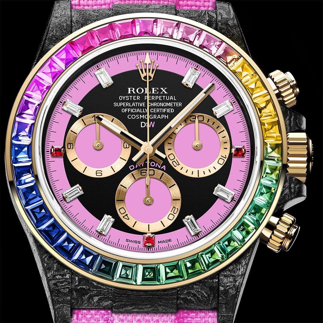 DiW Rolex Rainbow Daytona Ladies Watch 劳力士彩虹圈 DiW迪通拿 时尚女表 | WORLDTIMER