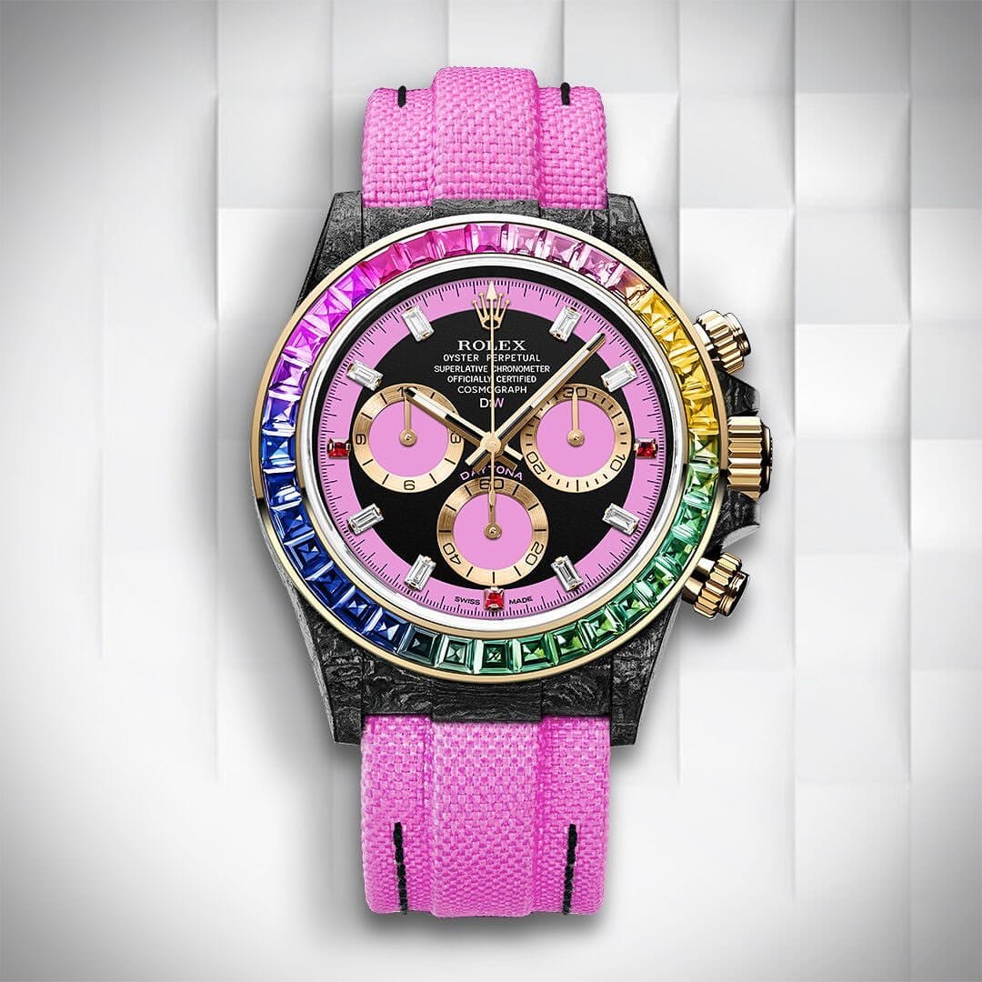 DiW Rolex Rainbow Daytona Women's Watch DiW 劳力士彩虹迪 碳纤维迪通拿 高端女表 | WORLDTIMER