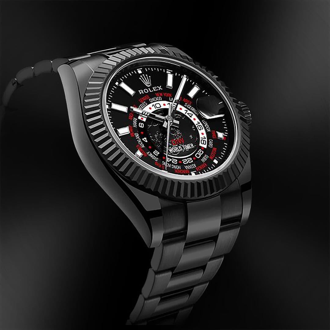 DiW Rolex Sky Dweller BLACK DLC RED 劳力士DiW 纵航者型 326934 | WORLDTIMER