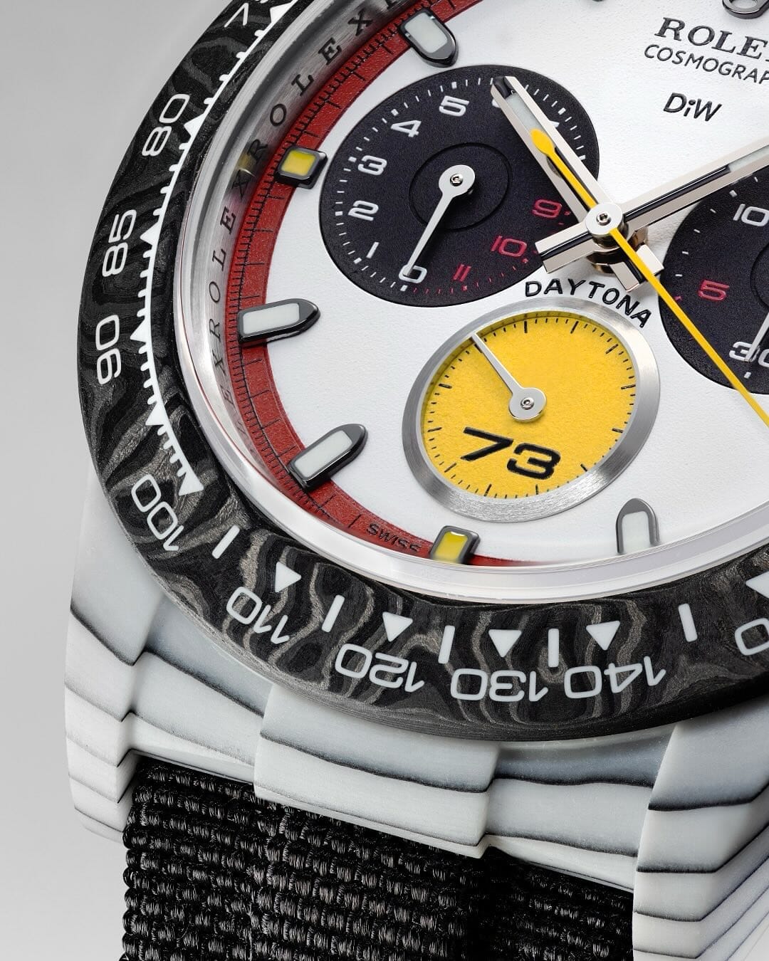 Ferrari Edition RT DiW Rolex Daytona CarboQuartz UNIQUE WATCH 独一无二 劳力士石英纤维 DiW迪通拿 | WORLDTIMER